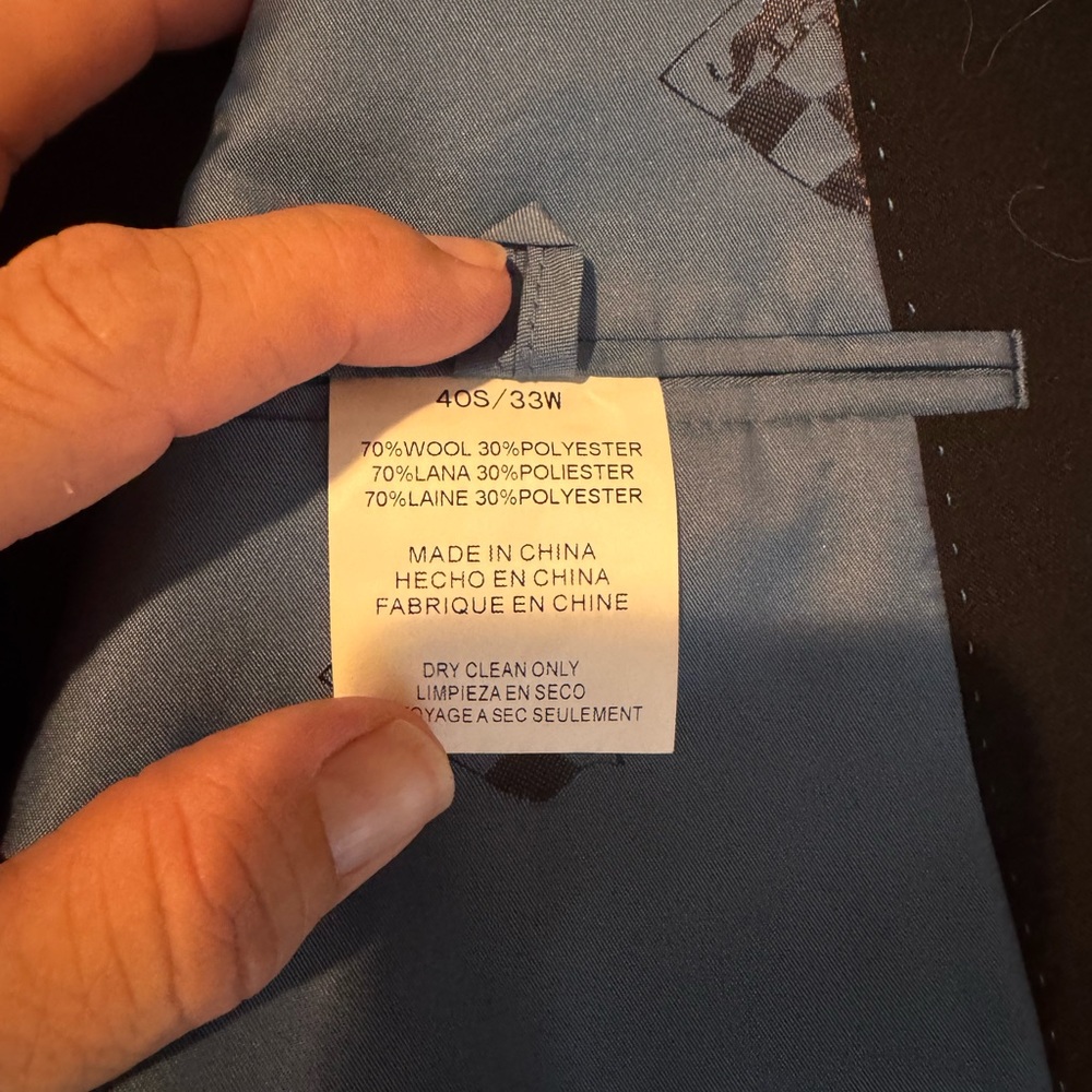 Vince Camuto Black Suit. Worn once. - Picture 4 of 5
